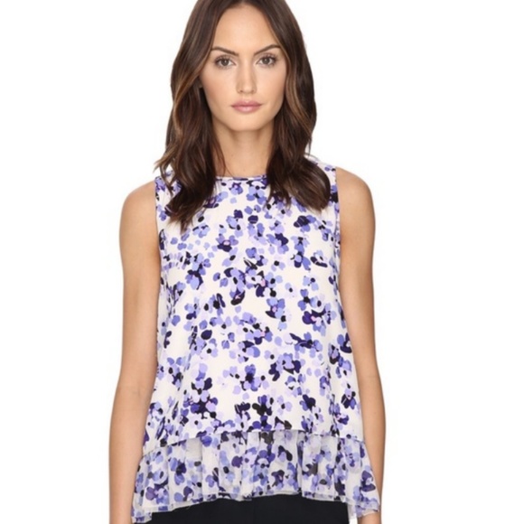 Kate Spade Hydrangea Double Layer top blouse size small nwot - Picture 1 of 6